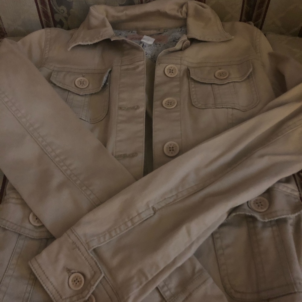 Plugg Beige Button Down Jacket - Lightweight -Vin… - image 2